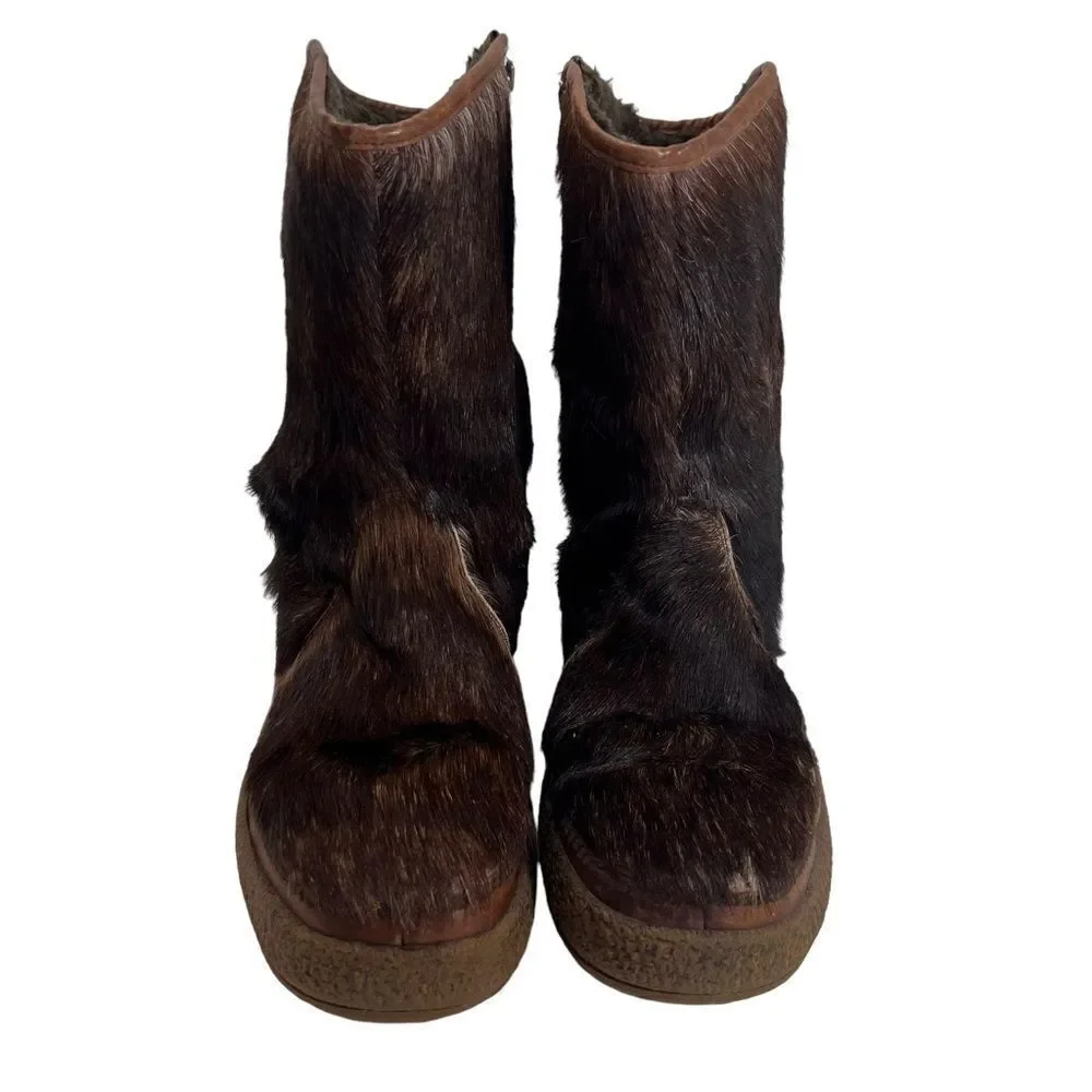 Vintage Como Goat Hair Apres-Ski Boot